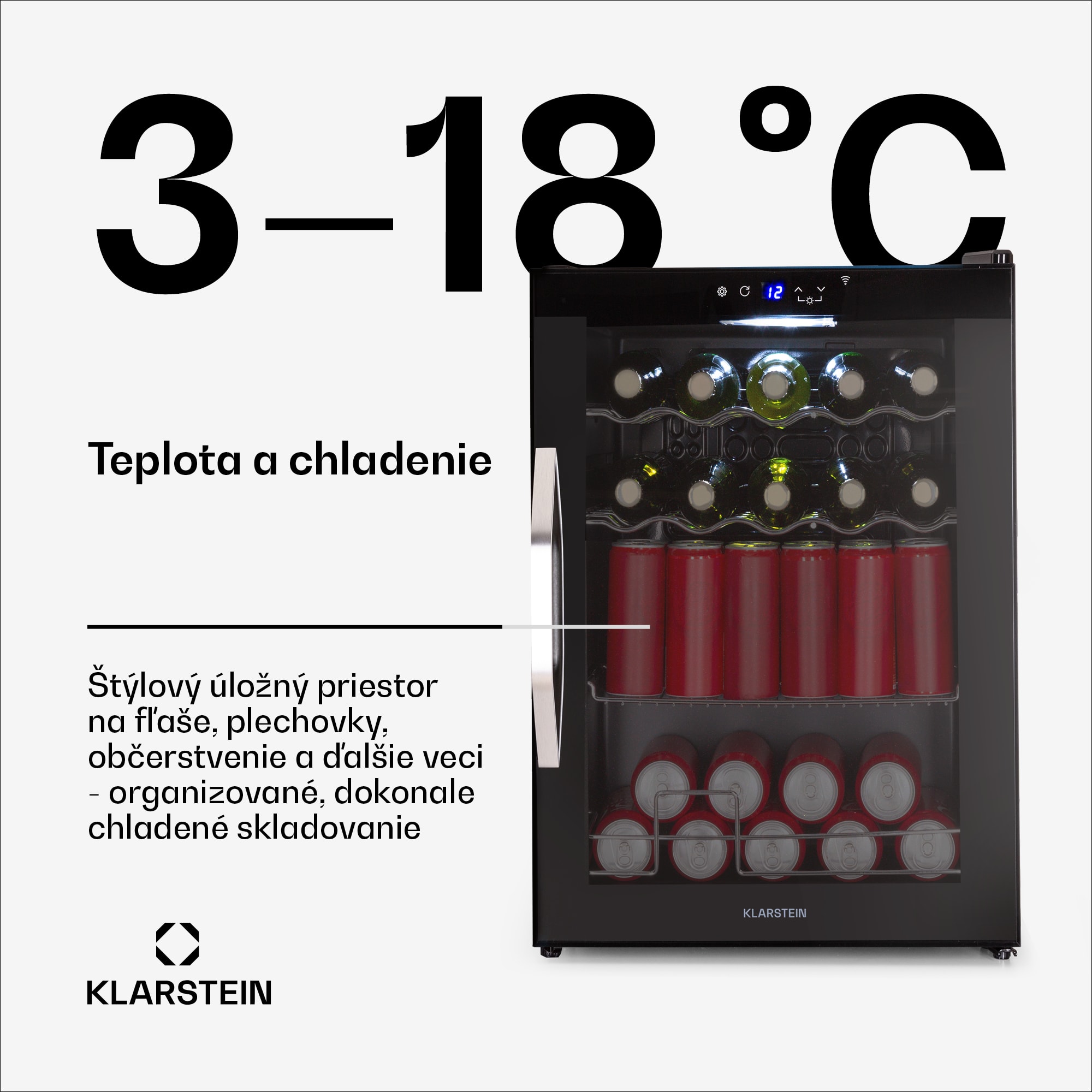 Klarstein Chladnička Coachella 60 Smart, Wifi, LED, 3 police, Podsvietenie, EEK E – Obrázok 3