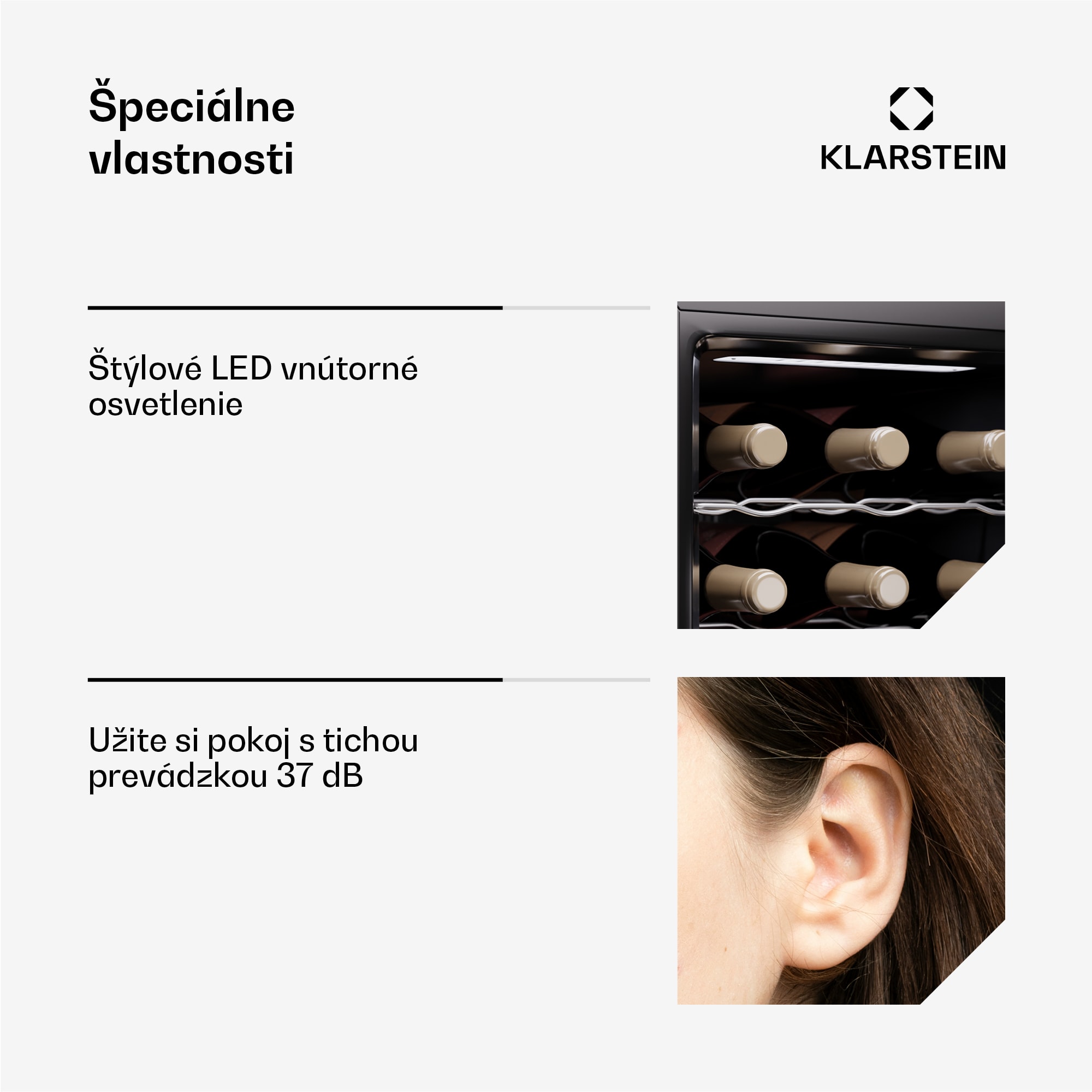 Klarstein Silent Vino 15 Uno Chladnička na víno 39 l / 15 fliaš 5-18 °C Dotyková – Obrázok 4