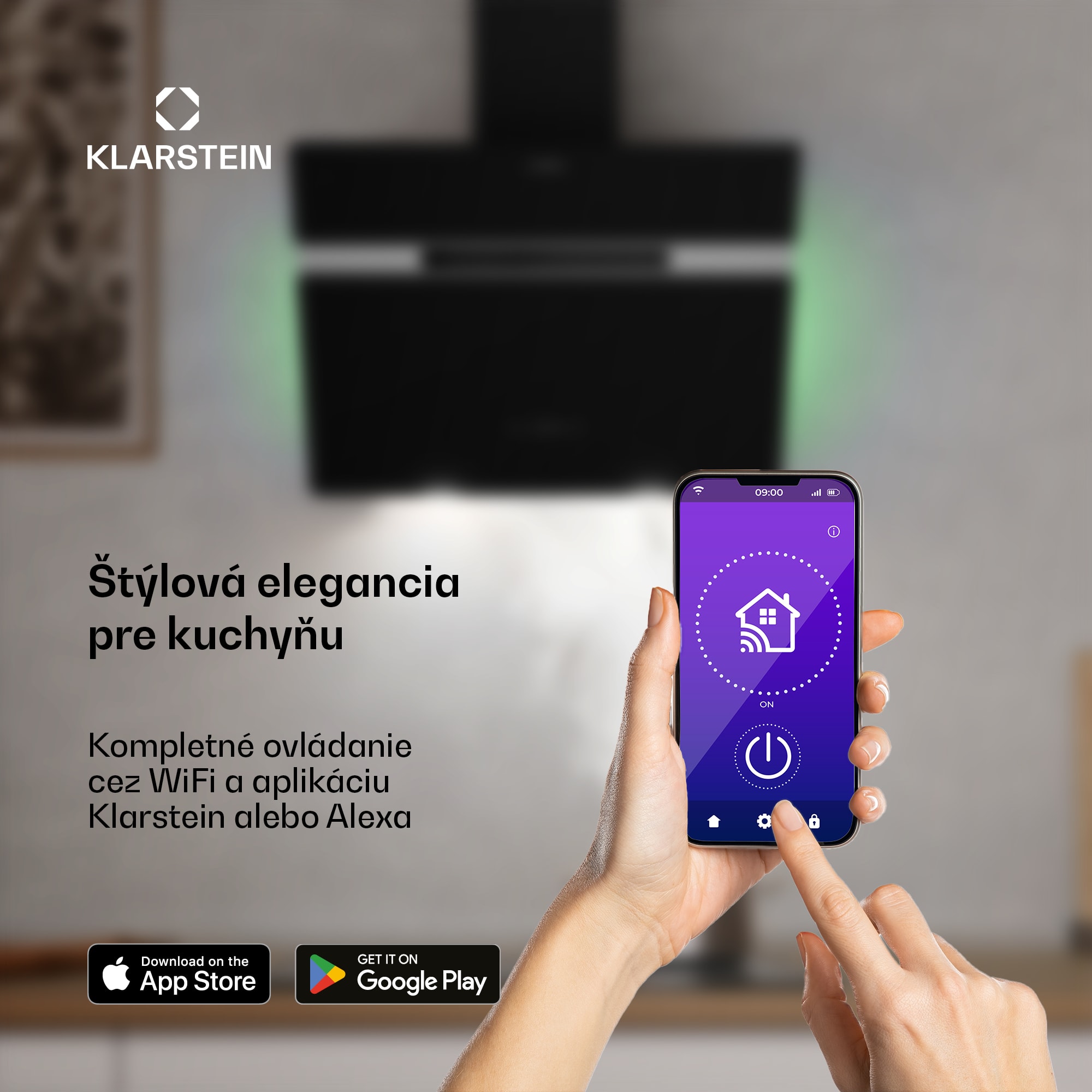 Klarstein Alina digestor, 60 cm, Smart, 600 m³/h, Tichý, EEK A – Obrázok 2