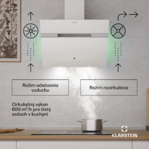 Klarstein Alina digestor, 60 cm, Smart, 600 m³/h, Tichý, EEK A