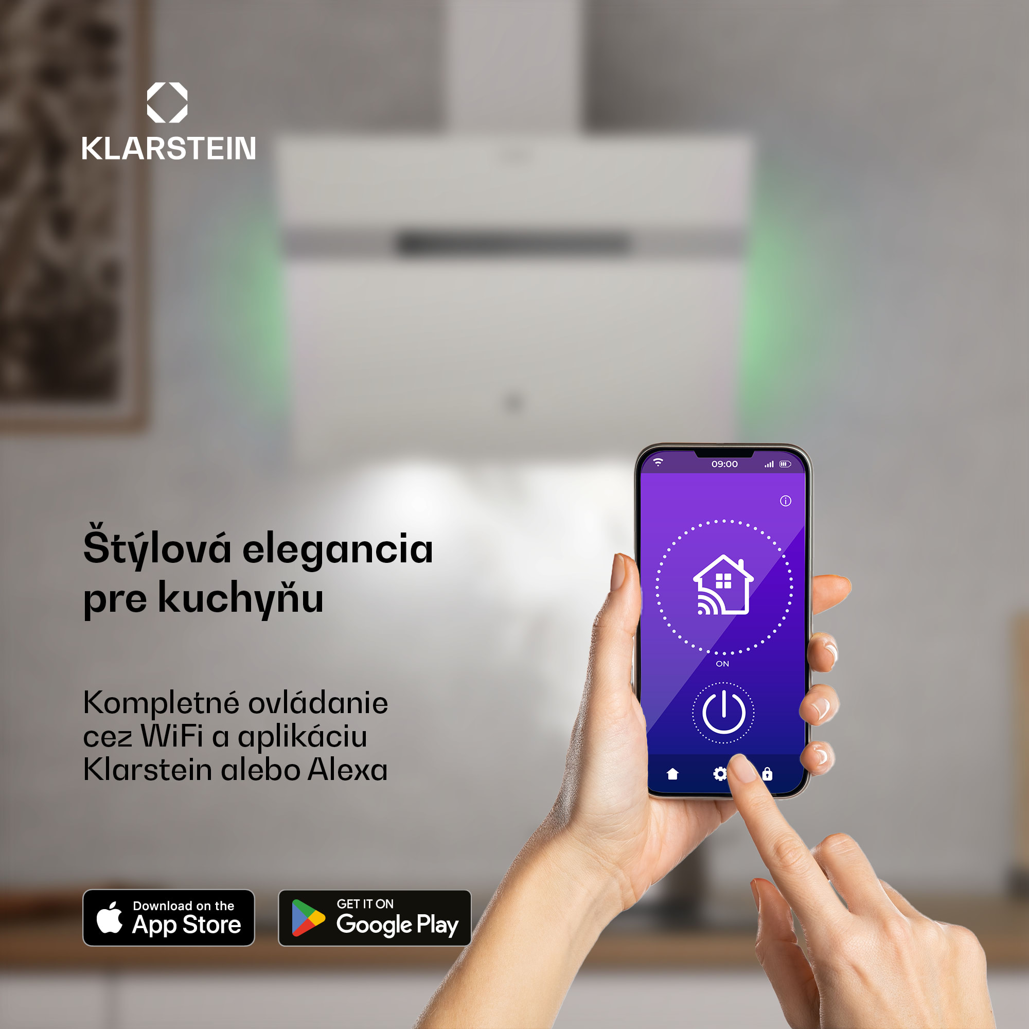 Klarstein Alina digestor, 60 cm, Smart, 600 m³/h, Tichý, EEK A – Obrázok 2