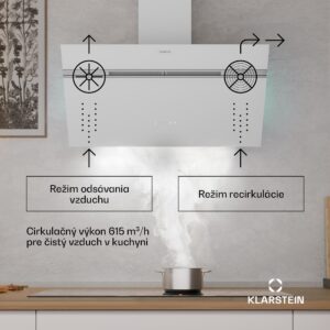 Klarstein Alina digestor, 80 cm, 600 m³/h, Tichý, EEK A