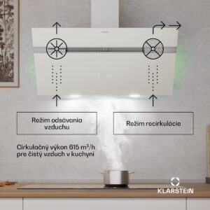 Klarstein Alina digestor, 90 cm, 615 m³/h, Tichý, EEK A