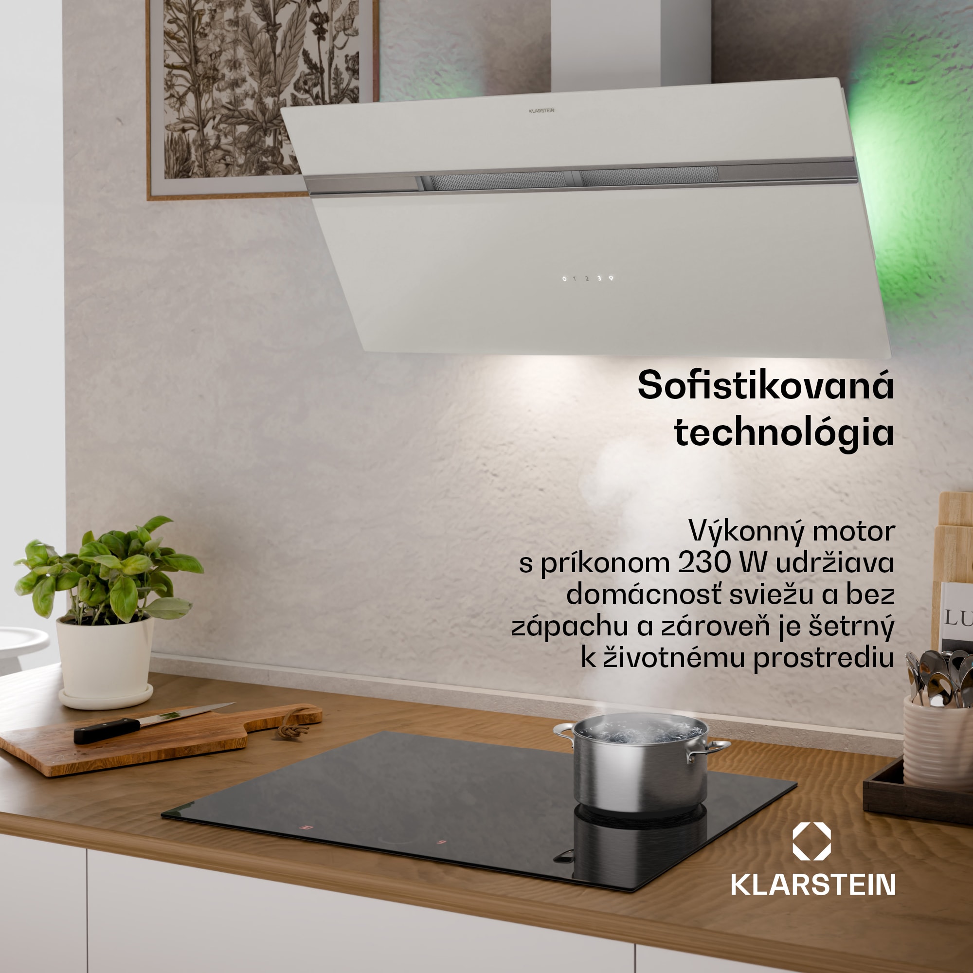 Klarstein Alina digestor, 90 cm, 615 m³/h, Tichý, EEK A – Obrázok 2