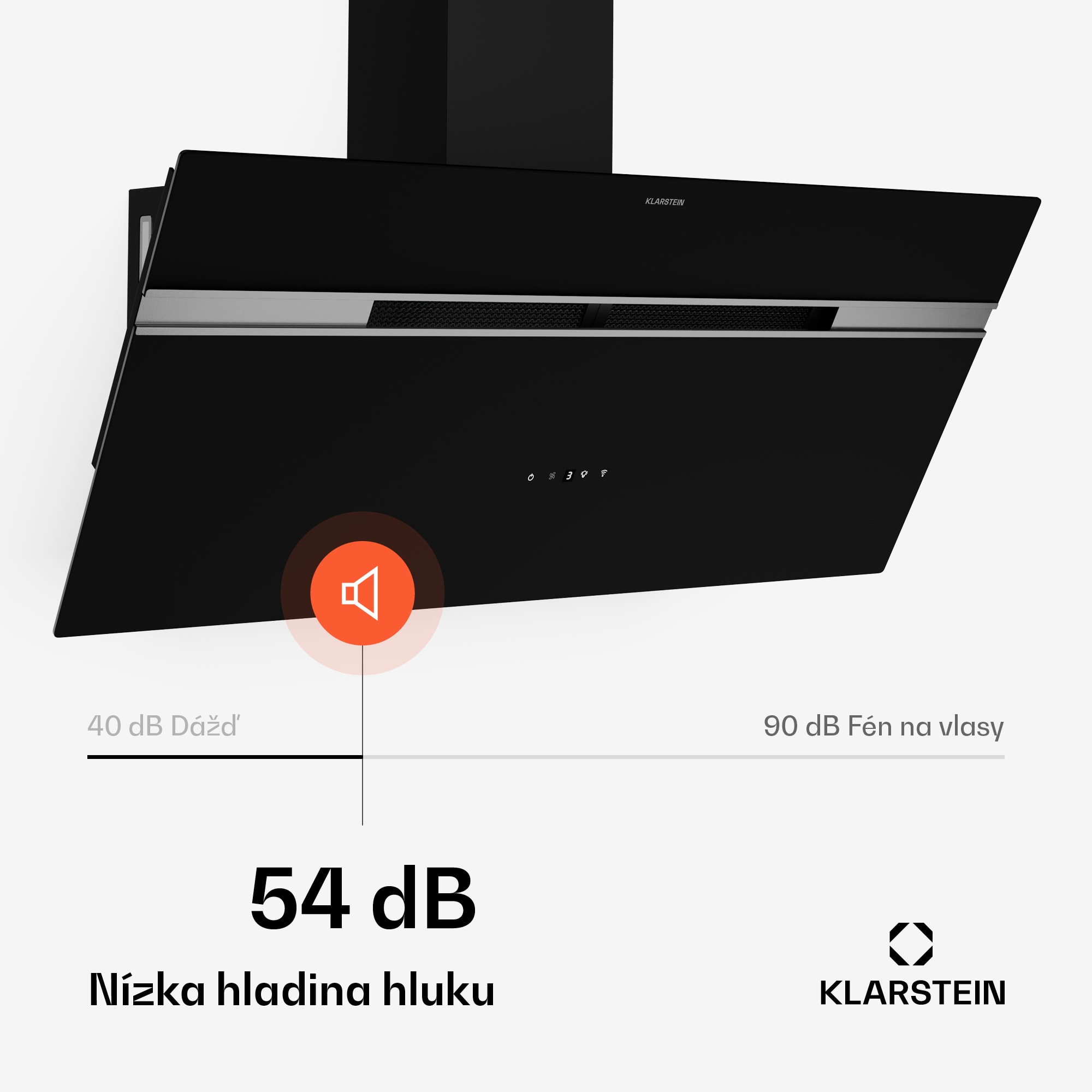 Klarstein Alina digestor, 90 cm, Smart, 615 m³/h, Tichý, EEK A – Obrázok 3