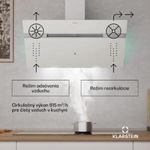 Klarstein Alina digestor, 90 cm, Smart, 615 m³/h, Tichý, EEK A