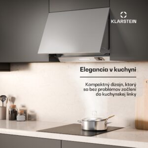 Klarstein Swift Square digestor, zabudovaný digestor, 402 m³/h, EEK C, Odsávanie/Recirkulácia, LED