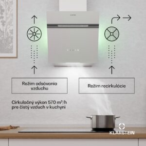 Klarstein Alina digestor, 40 cm, 570 m³/h, Tichý, EEK A