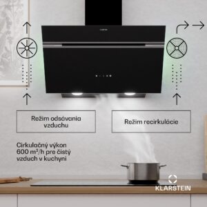 Klarstein Alina digestor, 70 cm, 600 m³/h, Tichý, EEK A