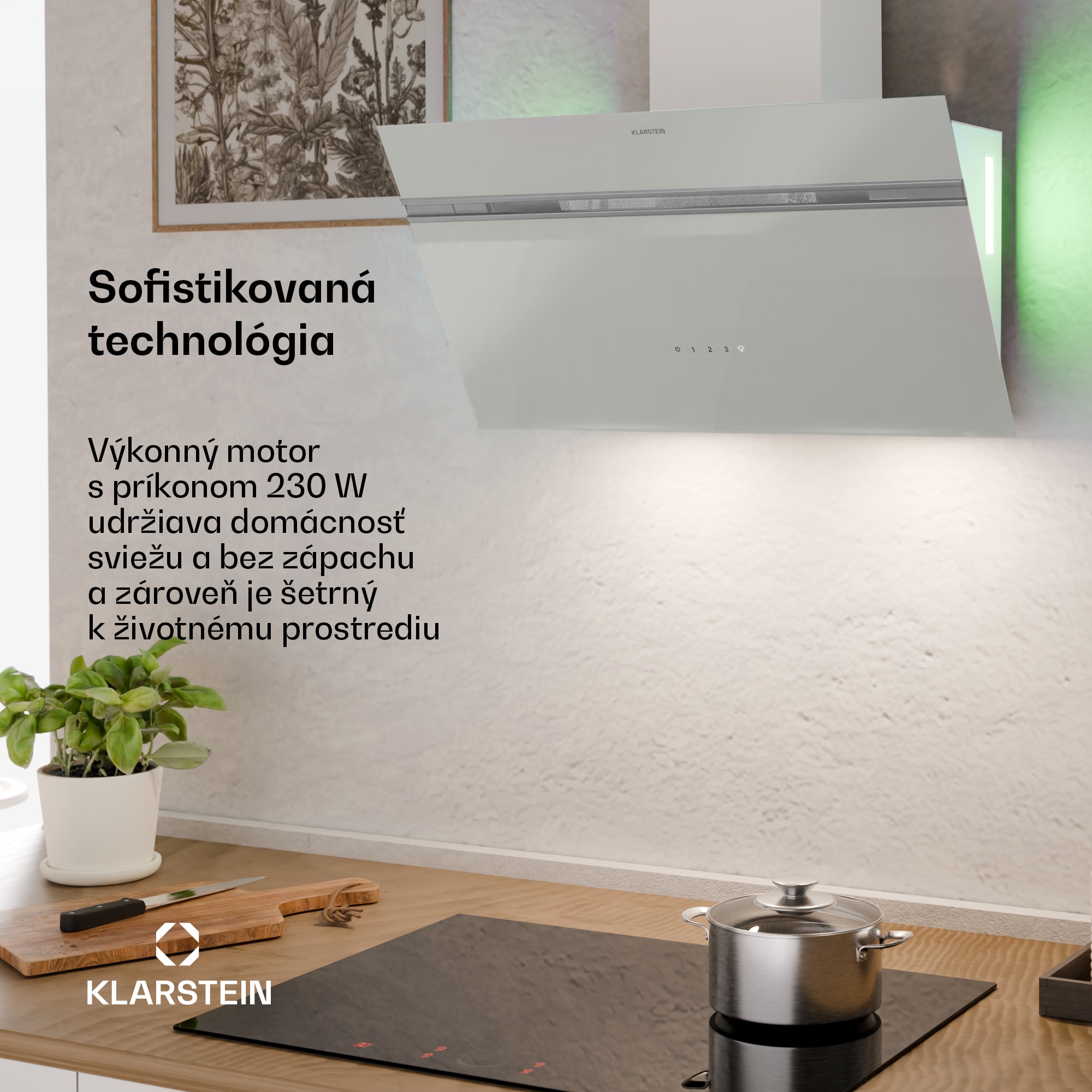 Klarstein Alina digestor, 70 cm, 600 m³/h, Tichý, EEK A – Obrázok 2