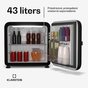 Klarstein Audrey Evo mini chladnička, 43 l, retro dizajn, tichá, kompaktná, 3 farby