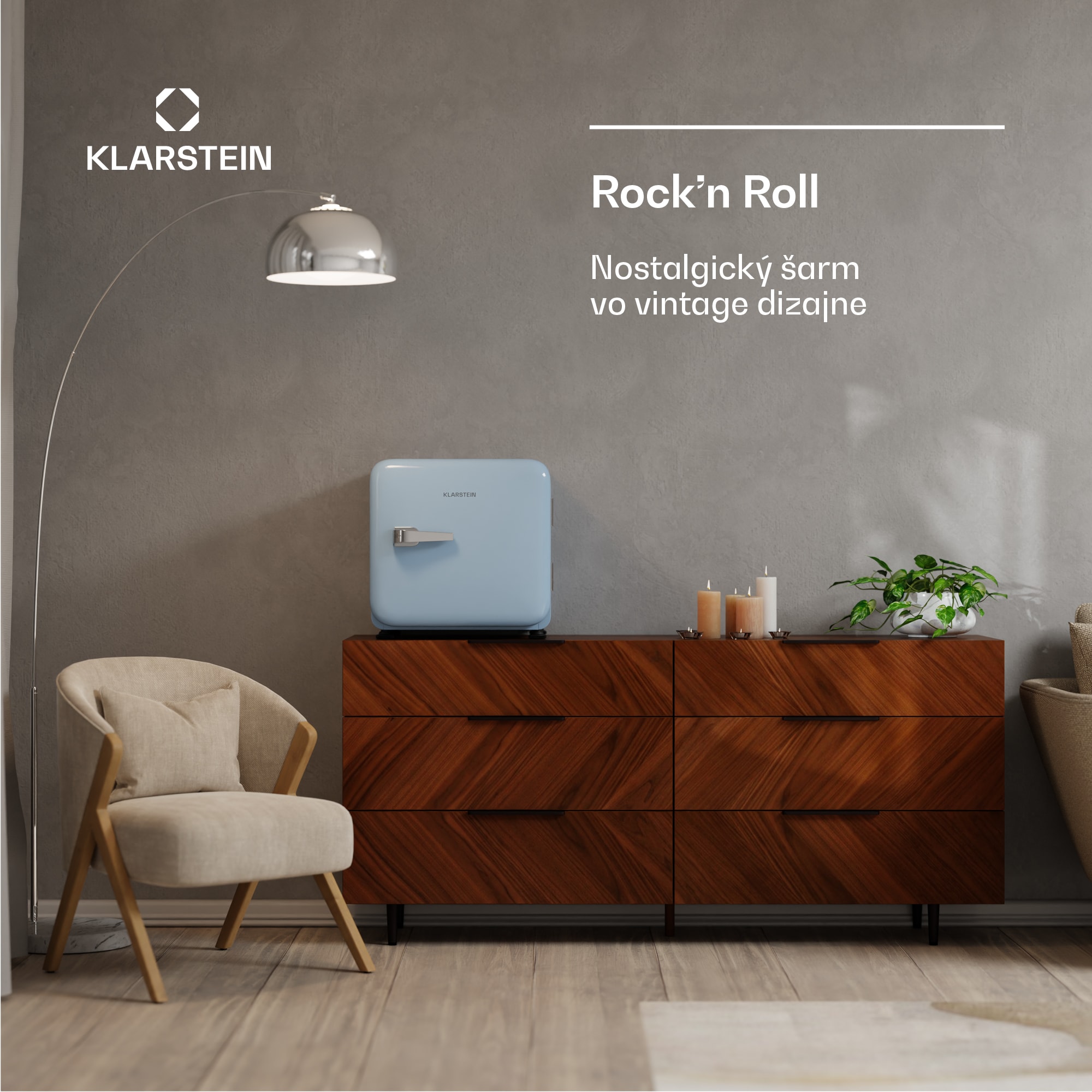 Klarstein Audrey Evo mini chladnička, 43 l, retro dizajn, tichá, kompaktná, 3 farby – Obrázok 2