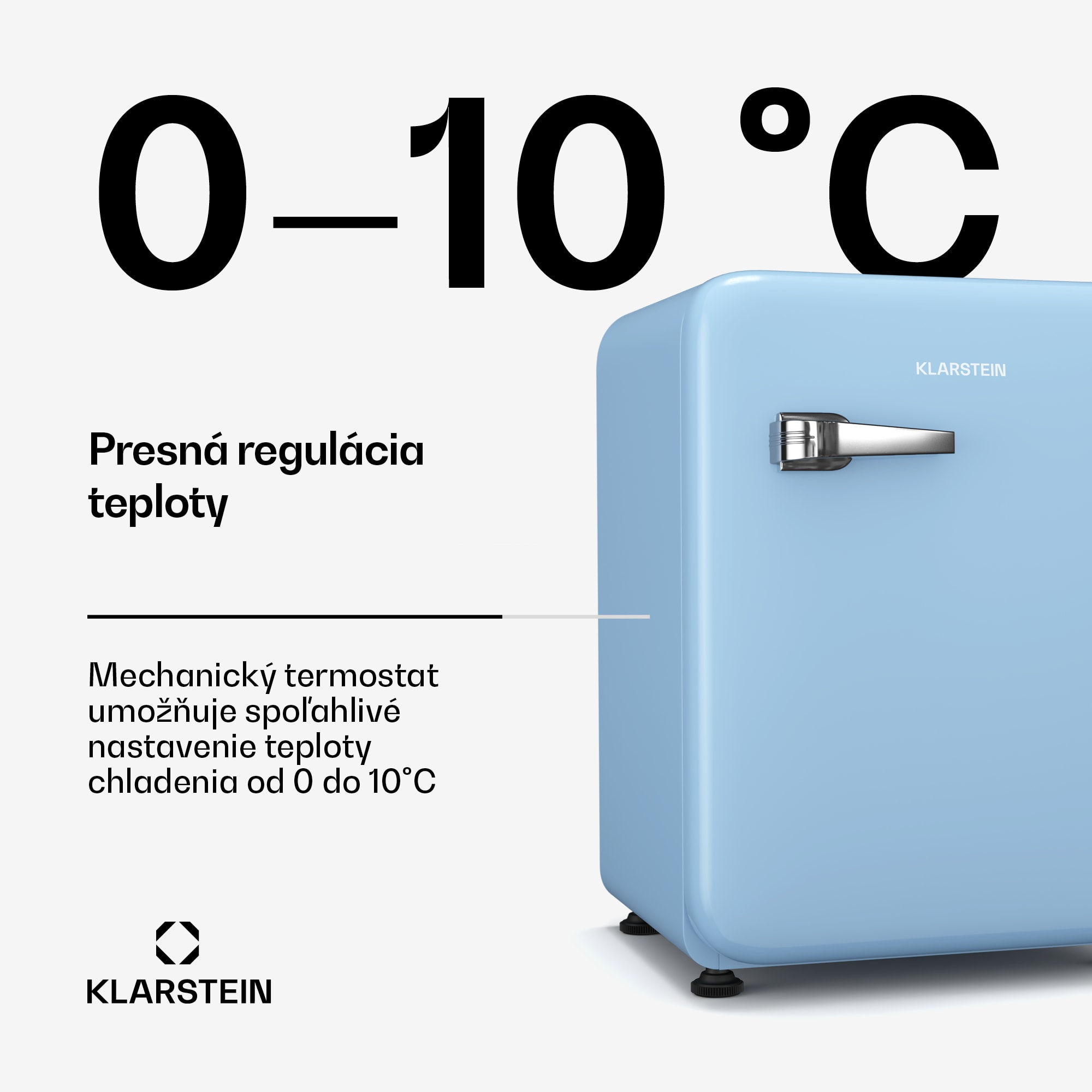 Klarstein Audrey Evo mini chladnička, 68 l, retro dizajn, tichá, kompaktná, 3 farby – Obrázok 3