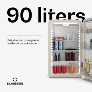 Klarstein Audrey Evo mini chladnička, 90 l, retro dizajn, tichá, kompaktná, 3 farby