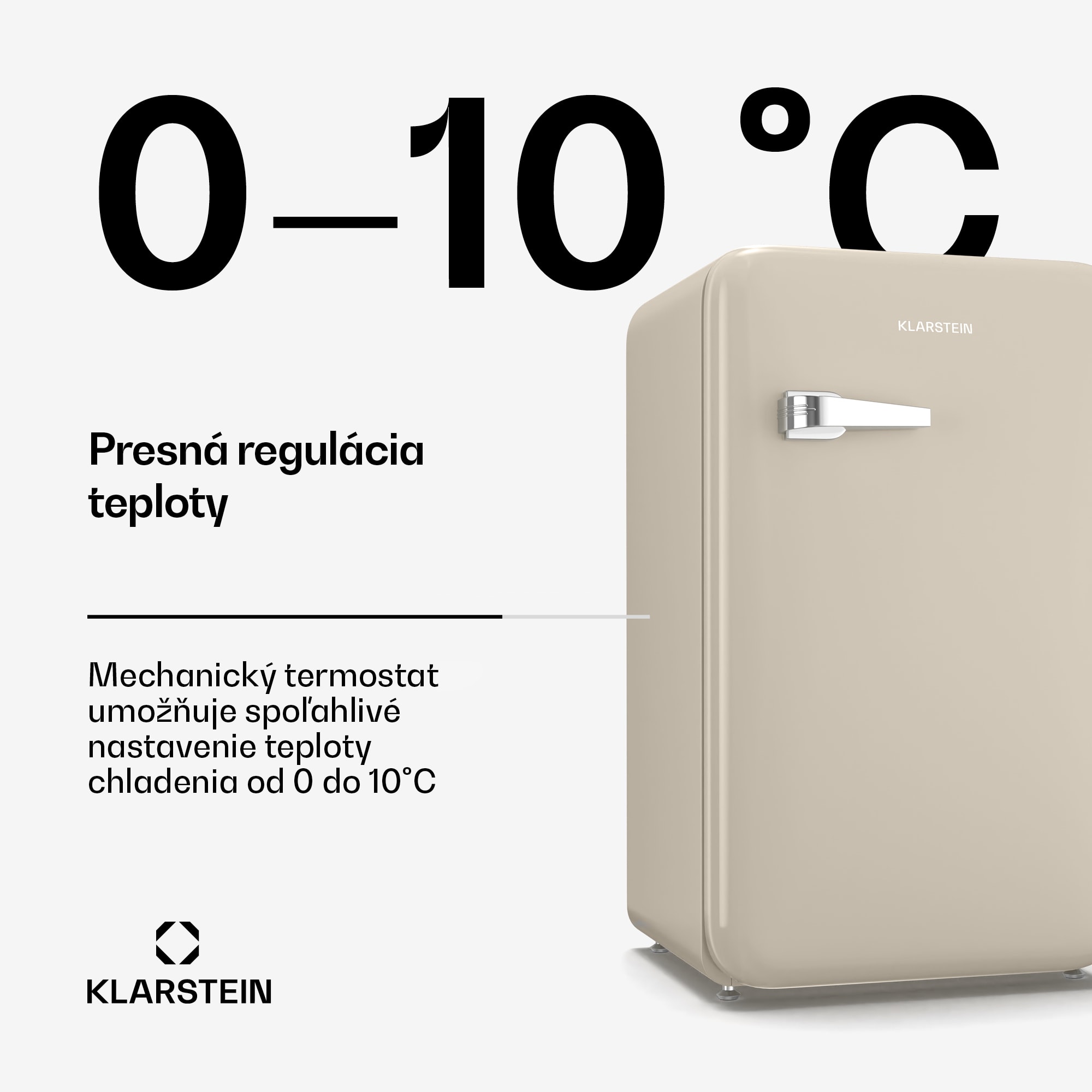 Klarstein Audrey Evo mini chladnička, 90 l, retro dizajn, tichá, kompaktná, 3 farby – Obrázok 3