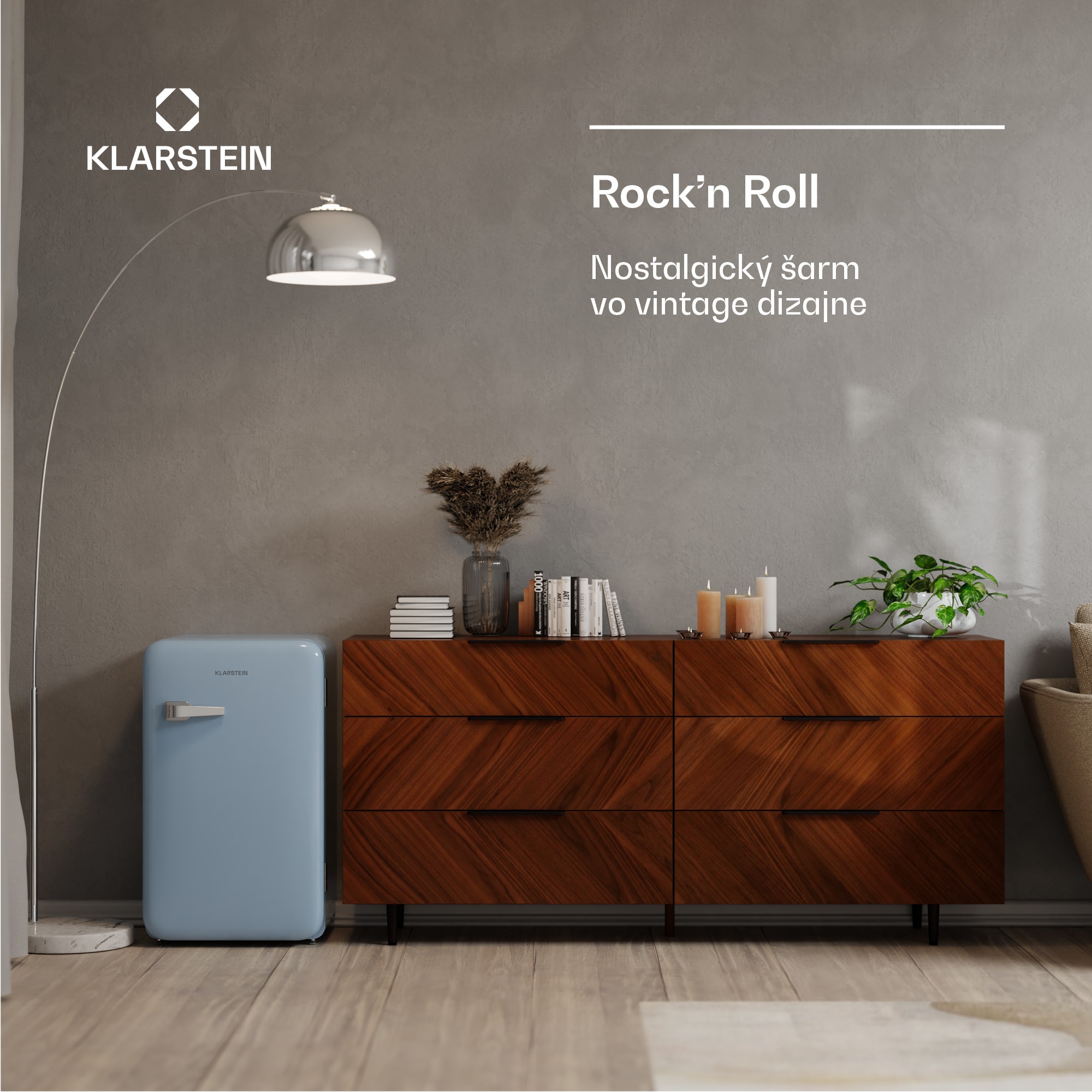 Klarstein Audrey Evo mini chladnička, 90 l, retro dizajn, tichá, kompaktná, 3 farby – Obrázok 2