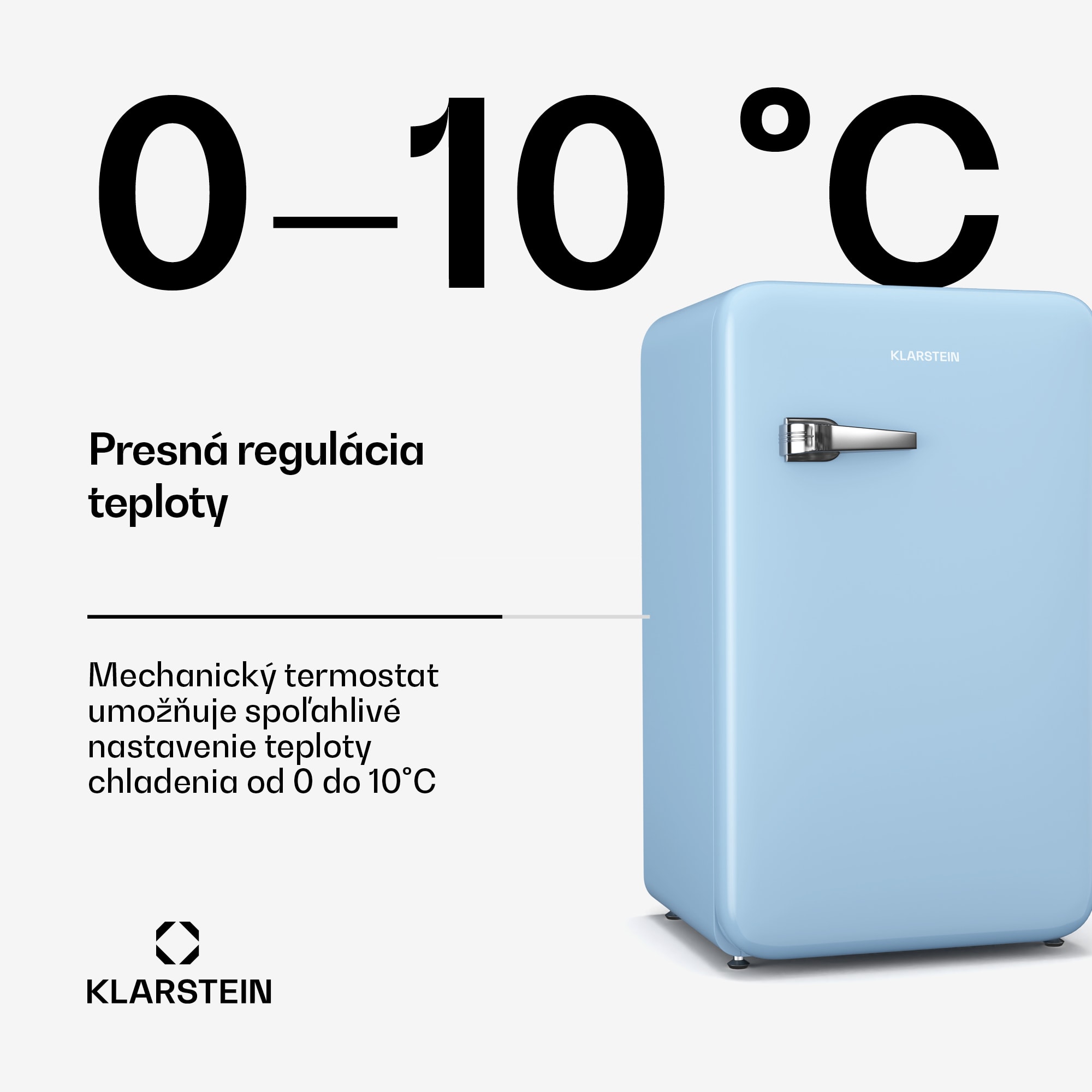 Klarstein Audrey Evo mini chladnička, 90 l, retro dizajn, tichá, kompaktná, 3 farby – Obrázok 3
