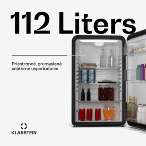 Klarstein Audrey Evo chladnička, 112 l, retro dizajn, tichá, kompaktná, 3 farby