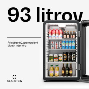 Klarstein Audrey Evo chladnička na nápoje, Retro dizajn, sklenené dvere, 93 L, EEK C