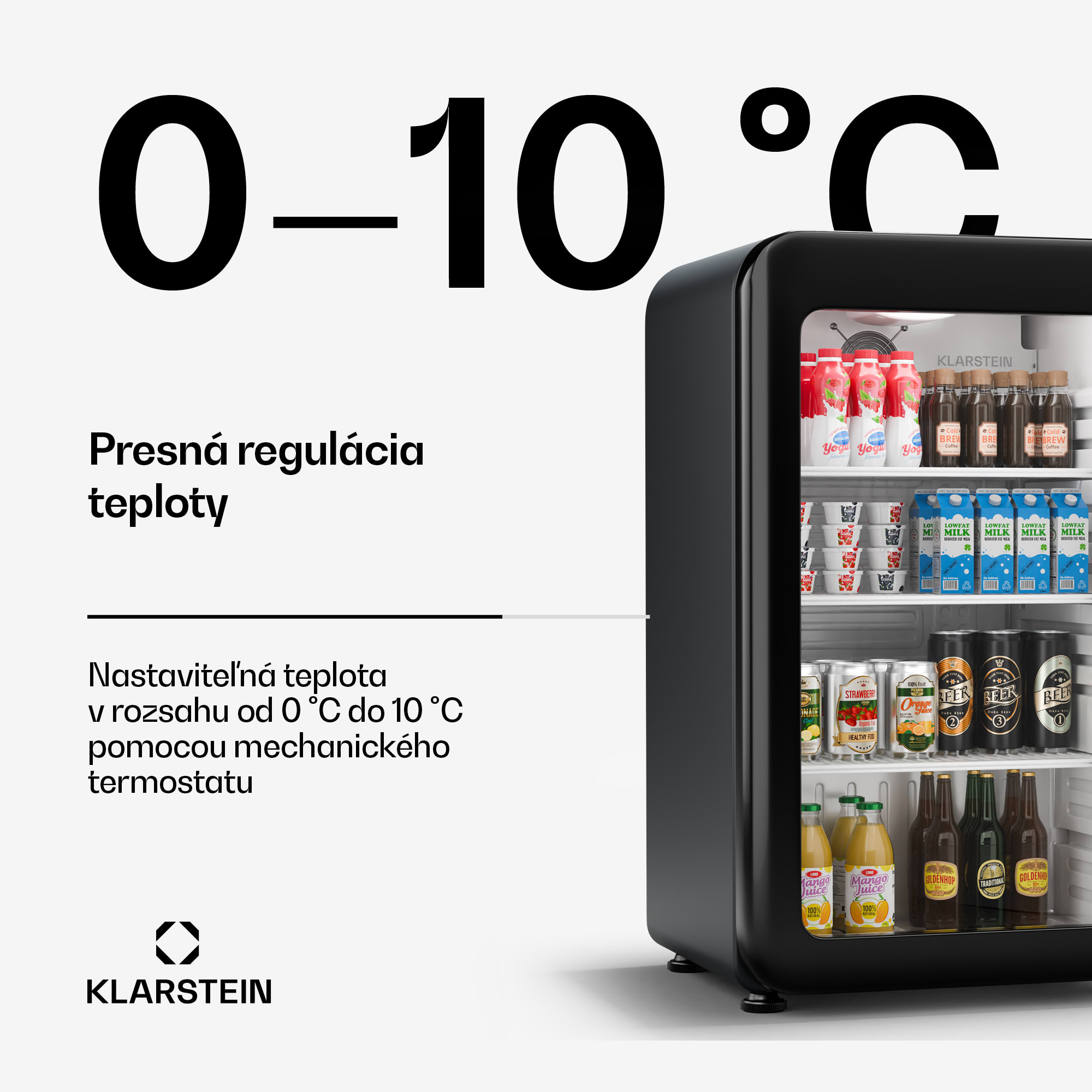 Klarstein Audrey Evo chladnička na nápoje, Retro dizajn, sklenené dvere, 93 L, EEK C – Obrázok 3