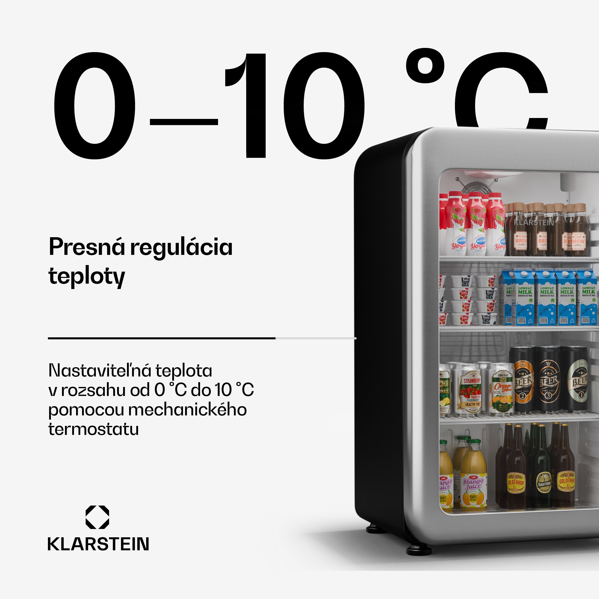 Klarstein Audrey Evo chladnička na nápoje, Retro dizajn, sklenené dvere, 93 L, EEK C – Obrázok 3