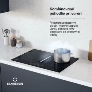Klarstein AirJet 72 Down Air System, indukčný sporák + DownAir-digestor, 10 000 W, 600 m³/h, Boost