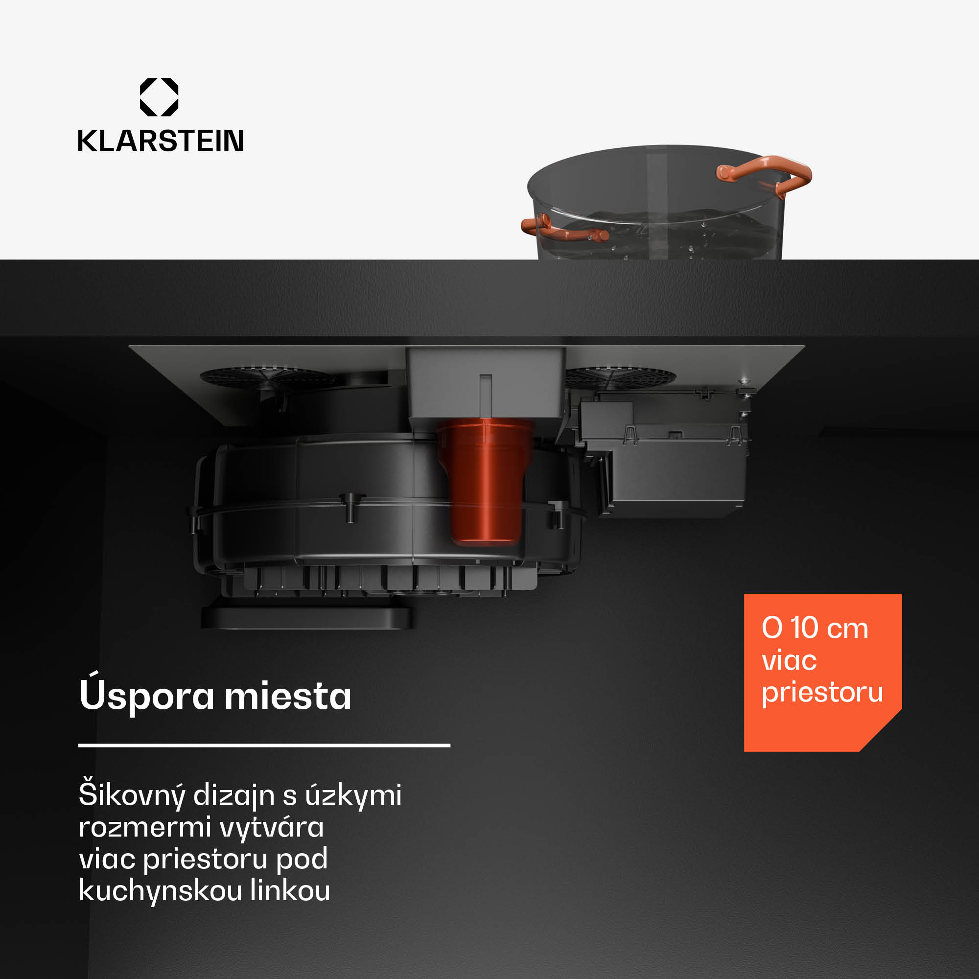 Klarstein AirJet 72 Down Air System, indukčný sporák + DownAir-digestor, 10 000 W, 600 m³/h, Boost – Obrázok 5
