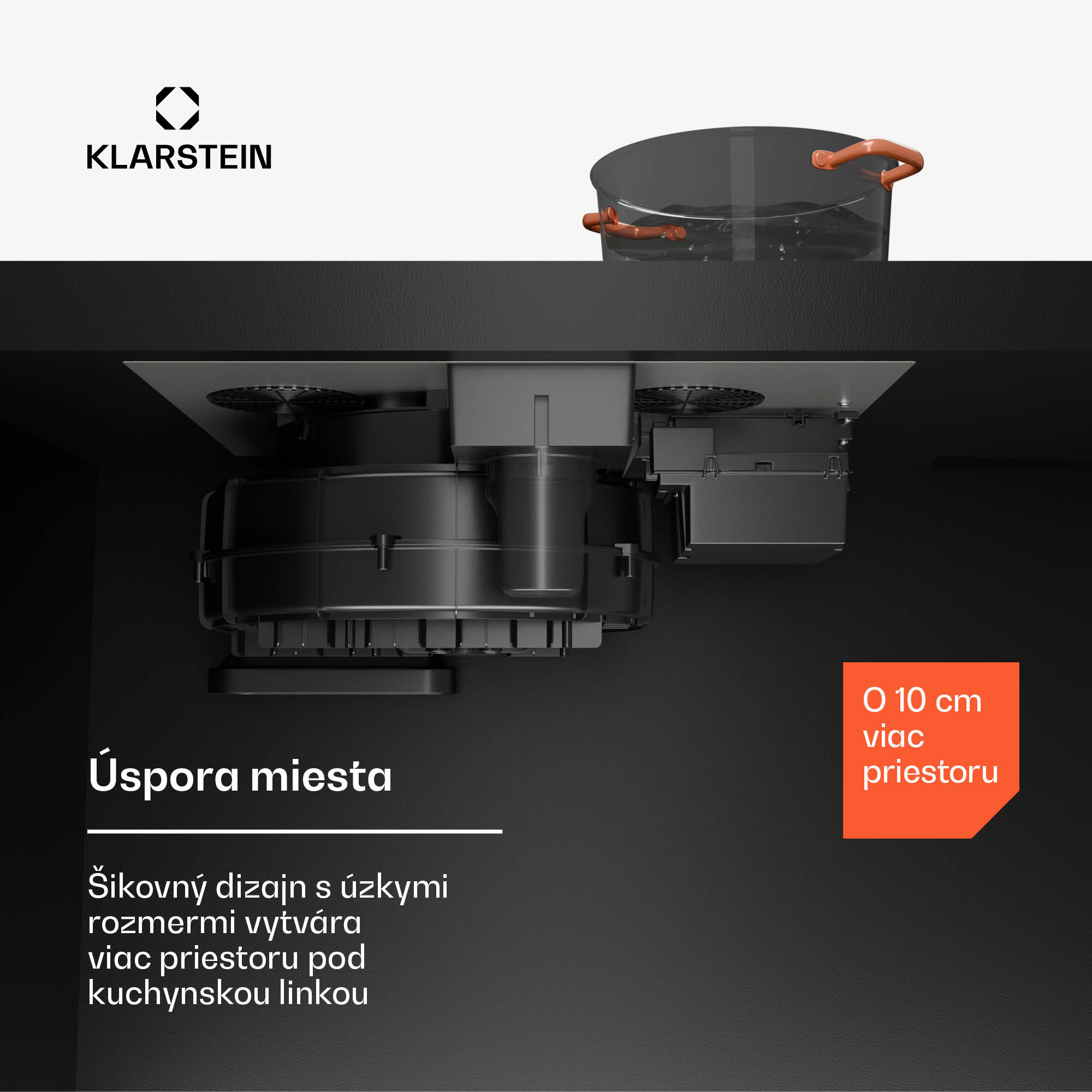 Klarstein AirJet FlexPro Down Air System, Indukčná doska + digestor, Flexi zóna, Booster – Obrázok 5