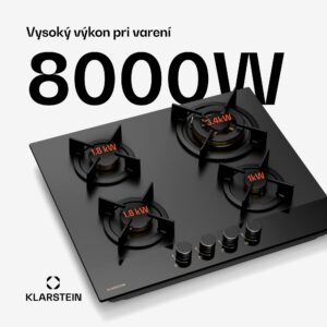 Klarstein Goldflame Nano plynová varná doska, 4 mosadzné horáky, Nano povlak, LPG/zemný plyn