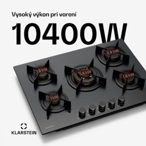 Klarstein Goldflame Nano plynová varná doska, 5 mosadzných horákov, Nano povlak, LPG/zemný plyn