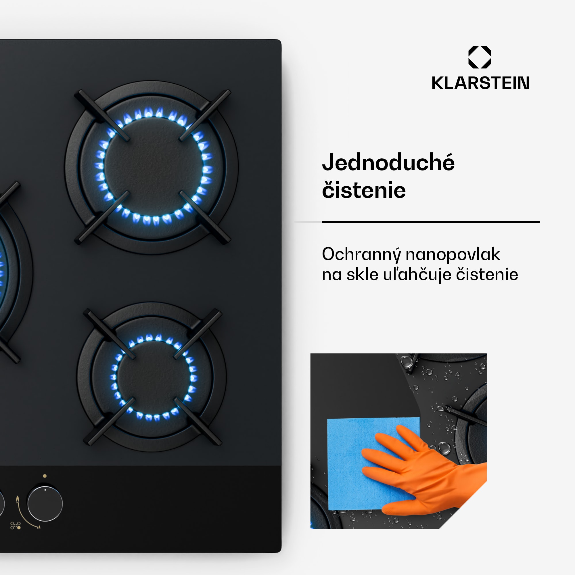 Klarstein Goldflame Nano plynová varná doska, 5 mosadzných horákov, Nano povlak, LPG/zemný plyn – Obrázok 5
