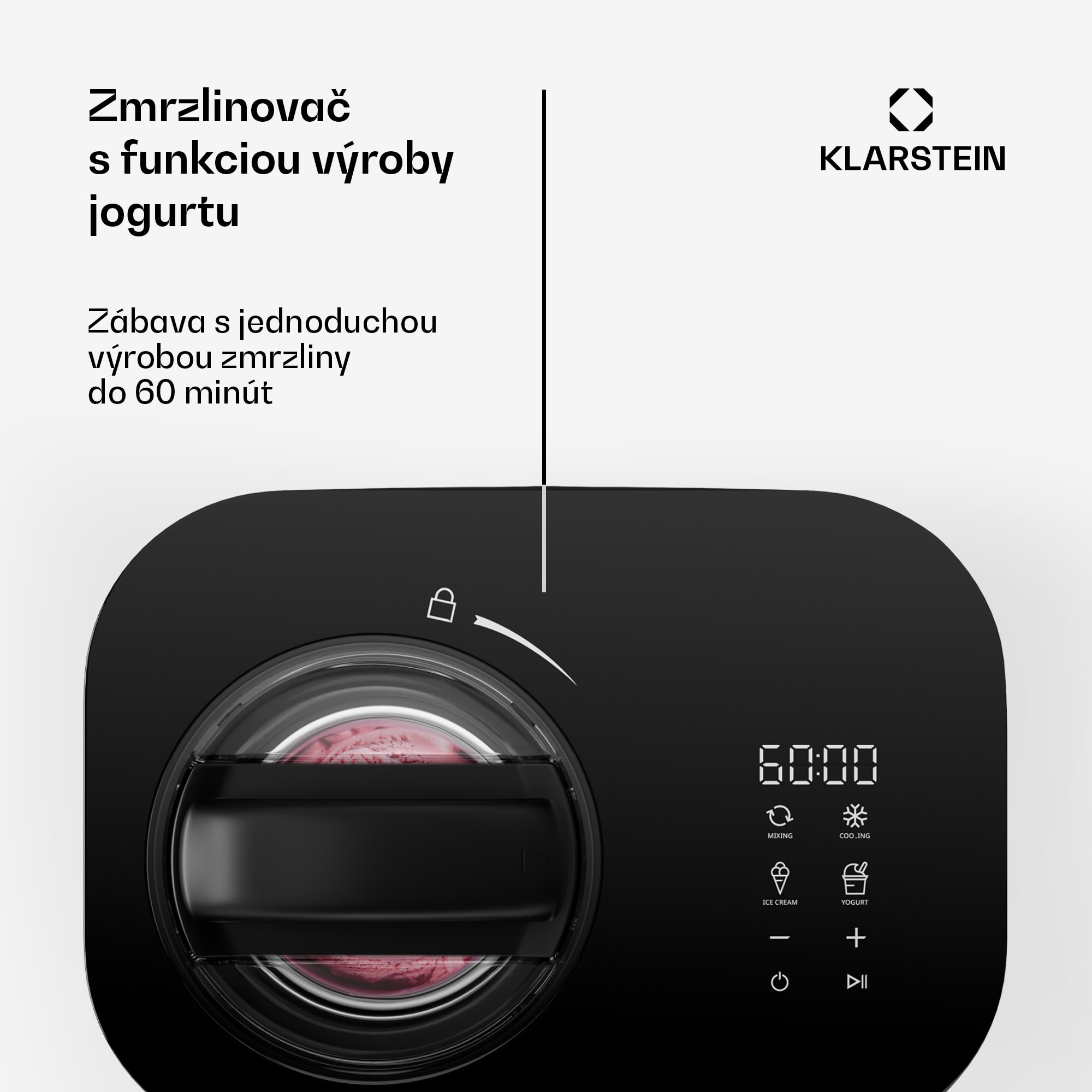 Klarstein FrostFusion zmrzlinovač - výrobník zmrzliny a jogurtu 2 v 1 s funkciou udržiavania chladu