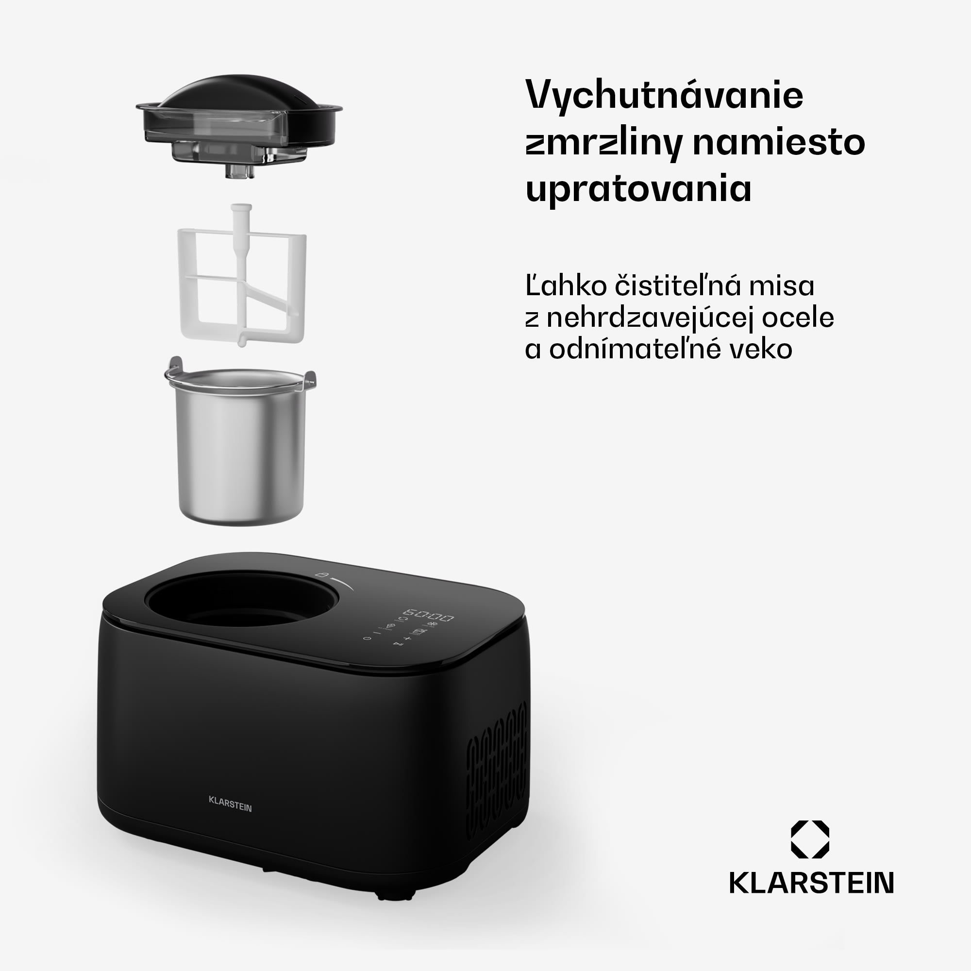 Klarstein FrostFusion zmrzlinovač - výrobník zmrzliny a jogurtu 2 v 1 s funkciou udržiavania chladu – Obrázok 5