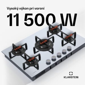 Klarstein Illuminosa 5 plynová varná doska 5-horáková Sabaf horák z nehrdzavejúcej ocele