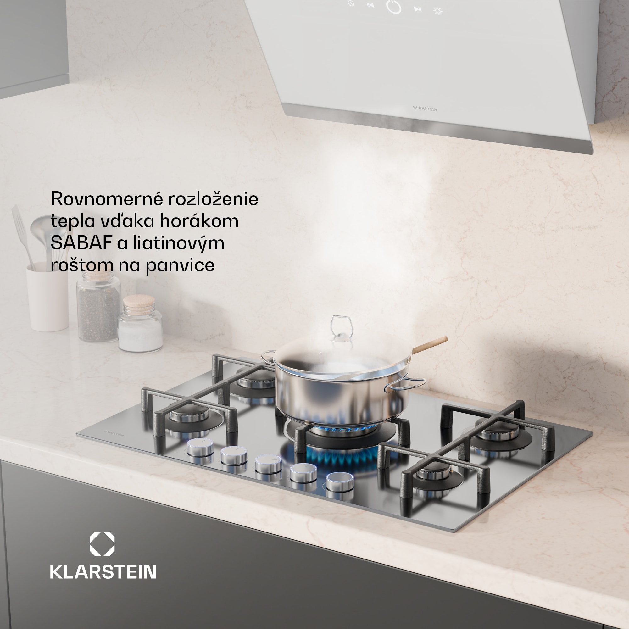 Klarstein Illuminosa 5 plynová varná doska 5-horáková Sabaf horák z nehrdzavejúcej ocele – Obrázok 3