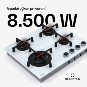 Klarstein Illuminosa 4 plynová varná doska 4-horáková Sabaf horák sklokeramika
