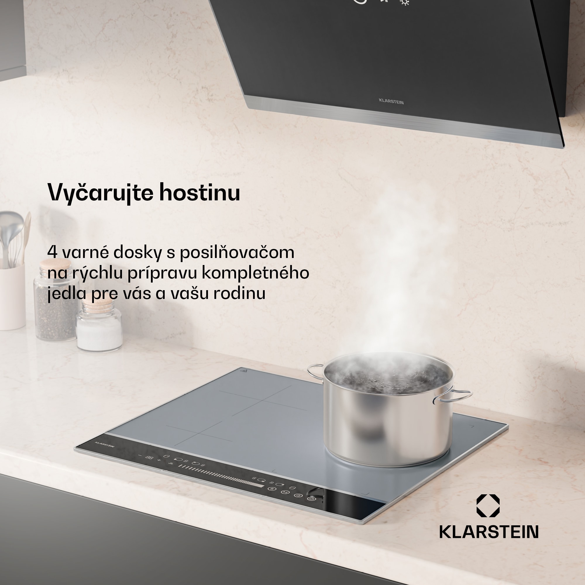 Klarstein DualTone Hybrid indukčná varná doska, Flex Zone, LED displej, Ovládanie posuvníkmi, 7200 W