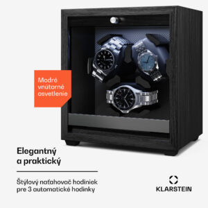 Klarstein Brienz 3 naťahovač hodiniek, 4 režimy, tichý, drevený vzhľad, flexibilný vankúš