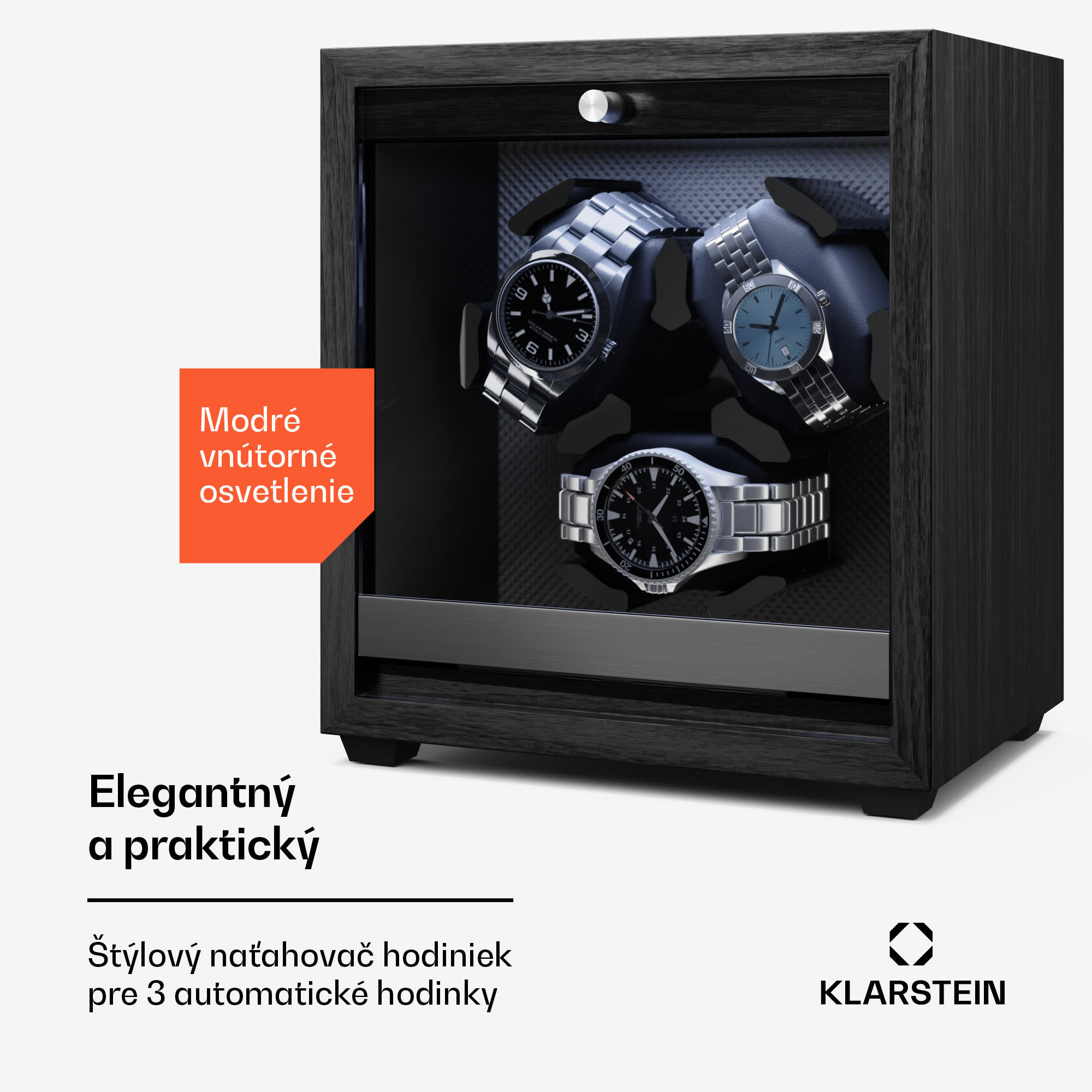 Klarstein Brienz 3 naťahovač hodiniek, 4 režimy, tichý, drevený vzhľad, flexibilný vankúš