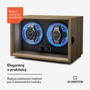 Klarstein Brienz 2 naťahovač hodiniek, 4 režimy, tichý, drevený vzhľad, flexibilný vankúš