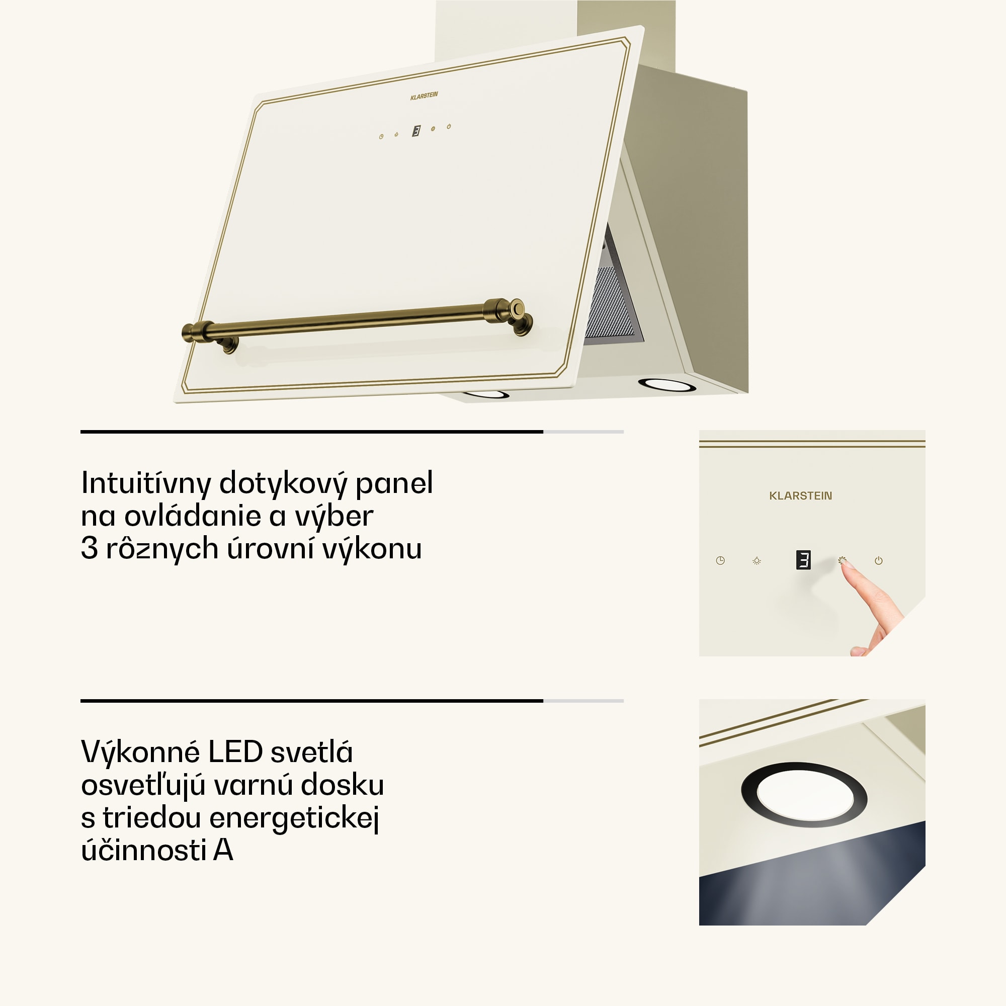 Klarstein Victoria šikmý digestor 60 cm prietok vzduchu 336 m³/h – Obrázok 5