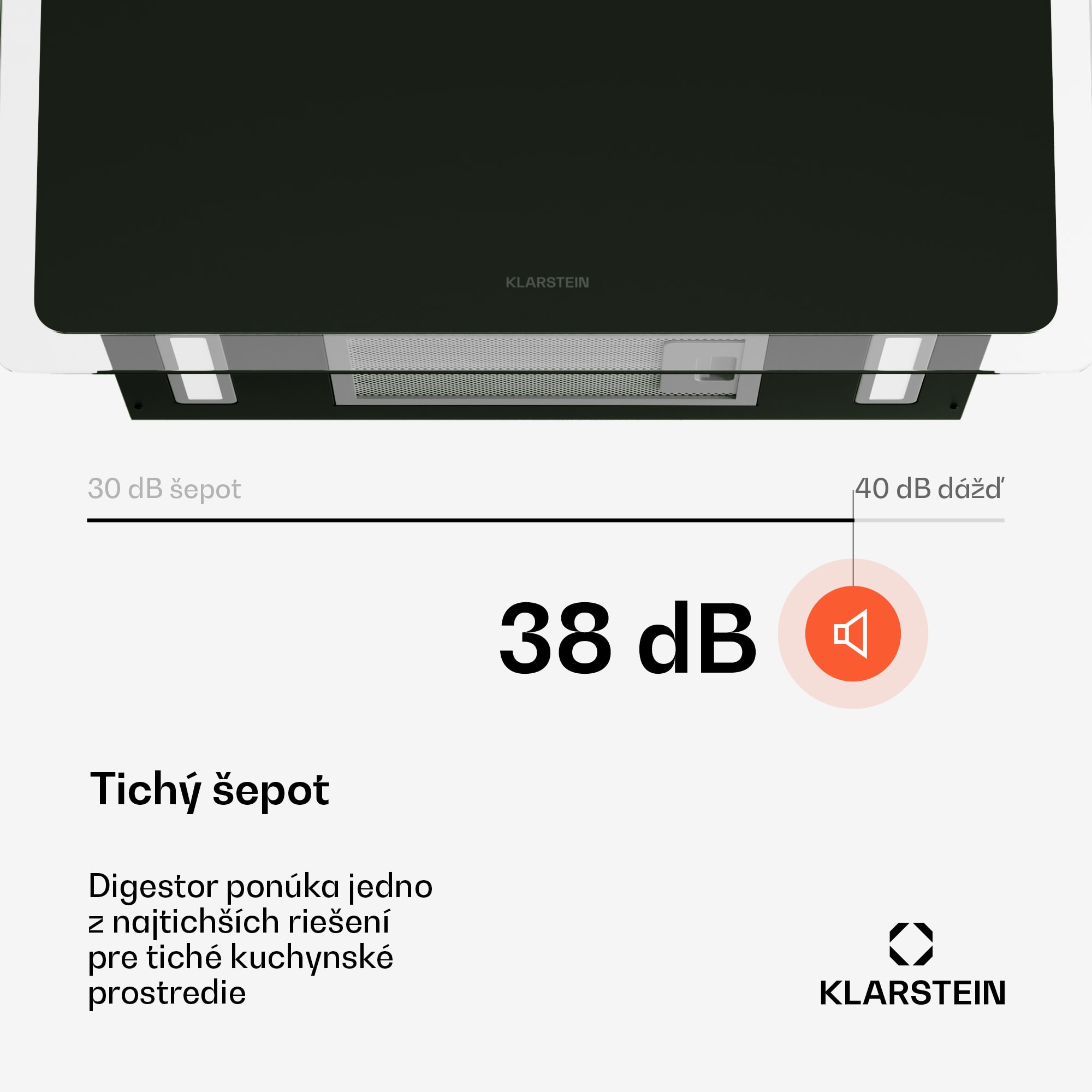 Klarstein AlizeEdge digestor, Dotykový, Plochý, Tichý, Zabudovaný, A+ – Obrázok 4