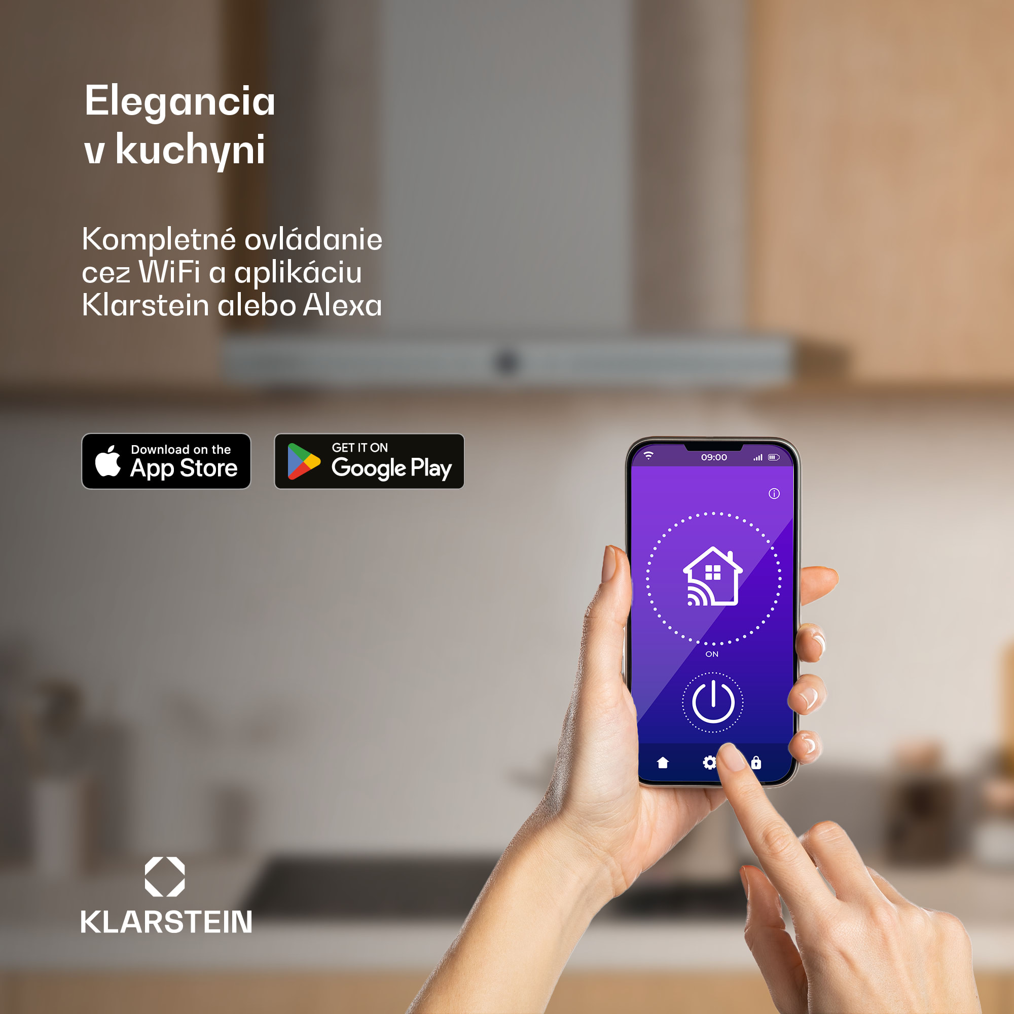 Klarstein Auriana digestor, Ambient Light, 700 m³/h, WiFi, Touch, LED – Obrázok 4