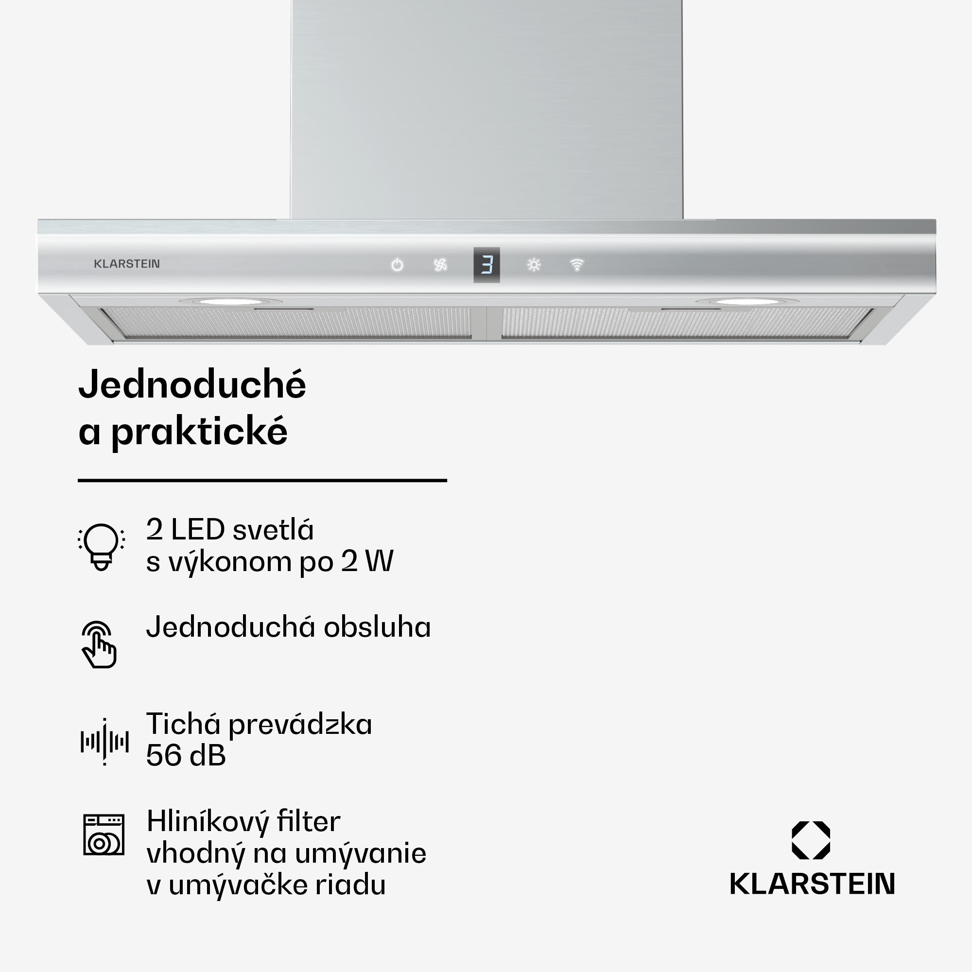 Klarstein Auriana digestor, Ambient Light, 700 m³/h, WiFi, Touch, LED – Obrázok 5