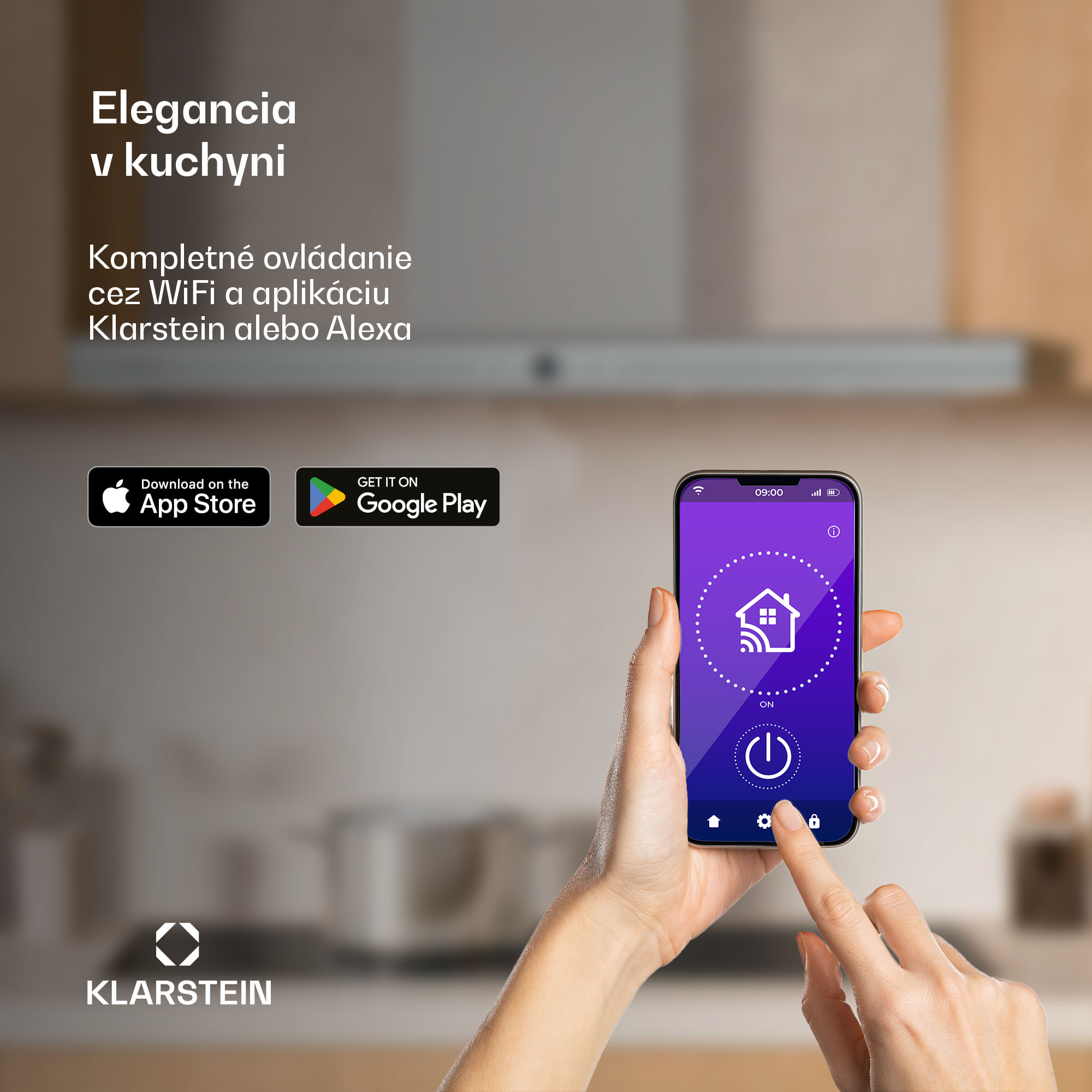 Klarstein Auriana digestor, Ambient Light, 700 m³/h, WiFi, Touch, LED – Obrázok 4