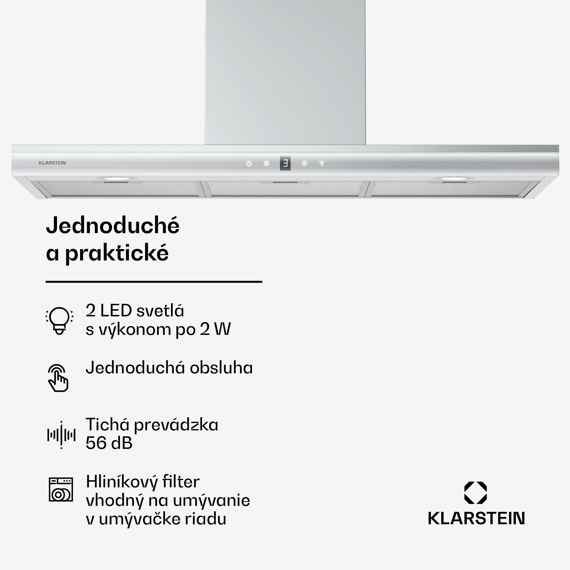 Klarstein Auriana digestor, Ambient Light, 700 m³/h, WiFi, Touch, LED – Obrázok 5