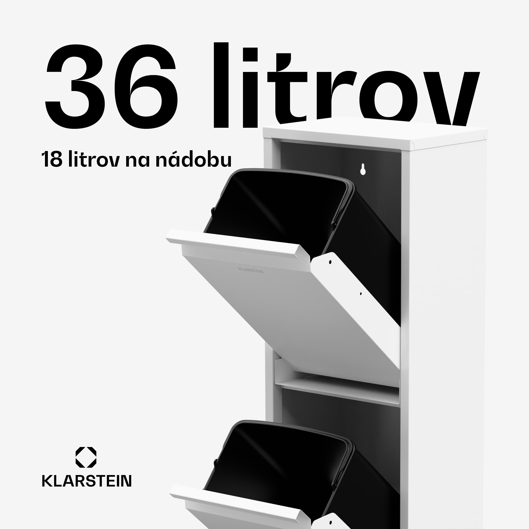 Klarstein Ordnungshüter 2 kôš na kuchynský odpad 36 L – Obrázok 2