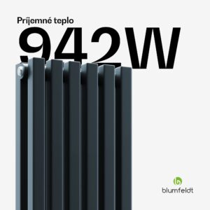 Blumfeldt Radiátor Delgado | moderný dizajn | 25 x 120 cm | 942 W | stredové pripojenie
