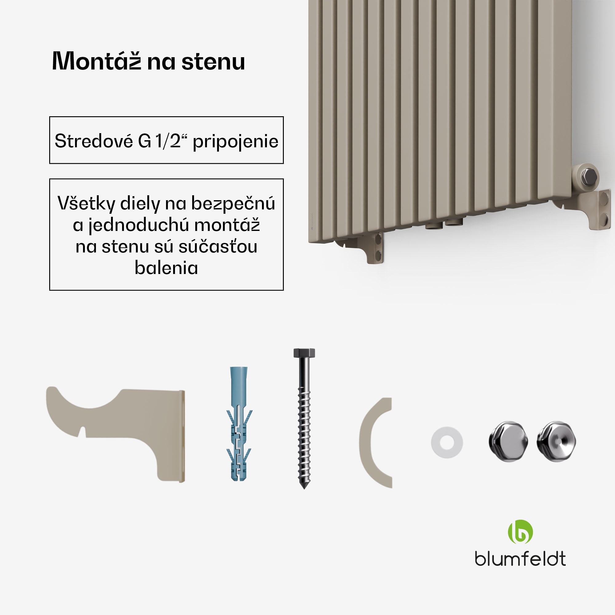 Blumfeldt Delgado radiátor | Moderný dizajn | 60 x 180 cm | 1486 W | Stredové pripojenie – Obrázok 4