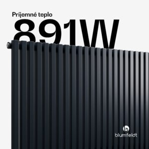 Blumfeldt Delgado radiátor | Moderný dizajn | 63 x 100 cm | 891 W | Stredové pripojenie
